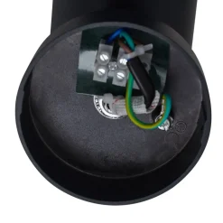 Lindby buitenwandlamp Heulo, Ø 10,5 cm, rookgrijs, sensor