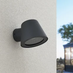 Lindby buitenwandlamp Ileyna, antraciet, metaal, 15 cm