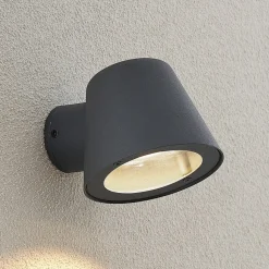 Lindby buitenwandlamp Ileyna, antraciet, metaal, 15 cm