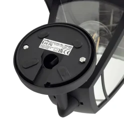 Lindby buitenwandlamp Isidoro, zwart, lantaarn, kunststof