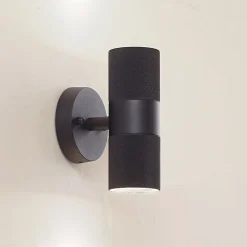 Lindby buitenwandlamp Jovane, zwart, aluminium, 2-lamps