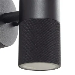 Lindby buitenwandlamp Jovane, zwart, aluminium, 2-lamps