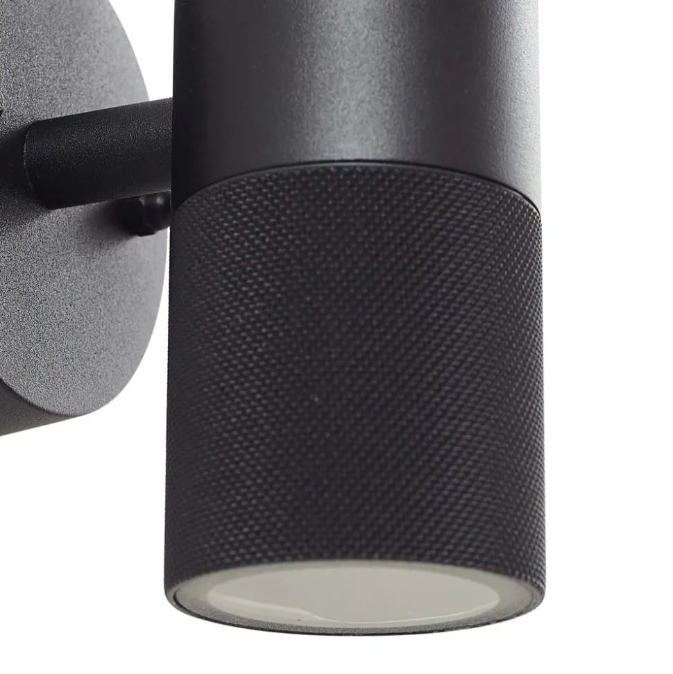 Lindby buitenwandlamp Jovane, zwart, aluminium, 2-lamps