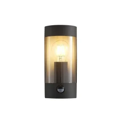 Lindby buitenwandlamp Junias, 24 cm, antraciet, sensor