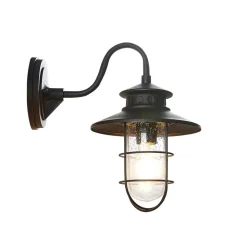 Lindby buitenwandlamp Kyan, hoogte 32 cm, zwart, IP44, E27