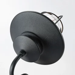 Lindby buitenwandlamp Kyan, hoogte 32 cm, zwart, IP44, E27