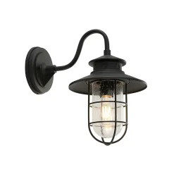 Lindby buitenwandlamp Kyan, hoogte 40 cm, zwart, IP44, E27