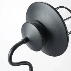 Lindby buitenwandlamp Kyan, hoogte 40 cm, zwart, IP44, E27