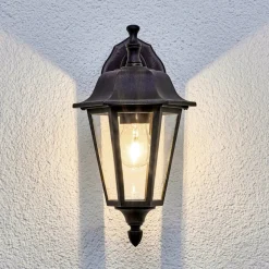 Lindby buitenwandlamp Lamina, fitting boven, lantaarn, E27