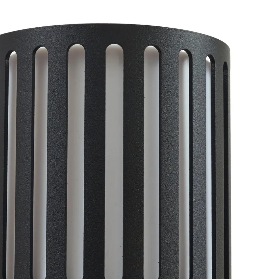 Lindby buitenwandlamp Lurinda, 2-lamps, zwart, Ø10cm