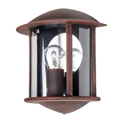 Lindby buitenwandlamp Maelis, roestbruin, metaal, 27cm, E27