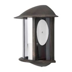 Lindby buitenwandlamp Maelis, roestbruin, metaal, 27cm, E27