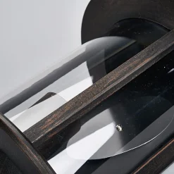 Lindby buitenwandlamp Maelis, roestbruin, metaal, 27cm, E27