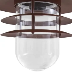 Lindby buitenwandlamp Meliora, roestbruin, ijzer, IP44, E27