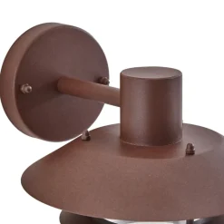 Lindby buitenwandlamp Meliora, roestbruin, ijzer, IP44, E27