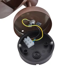 Lindby buitenwandlamp Meliora, roestbruin, ijzer, IP44, E27