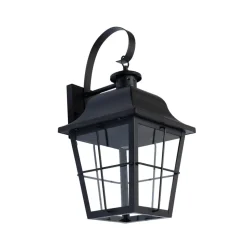 Lindby buitenwandlamp Mertollio, hoogte 47 cm, zwart, glas