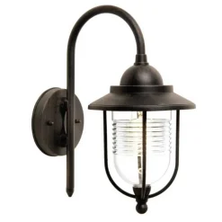 Lindby buitenwandlamp Meret, hoogte 37 cm, roestkleurig, aluminium