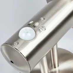 Lindby buitenwandlamp Nada, roestvrij staal, glas, sensor, E27