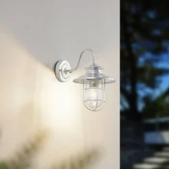 Lindby buitenwandlamp Naleta, gegalvaniseerd zilver, staal