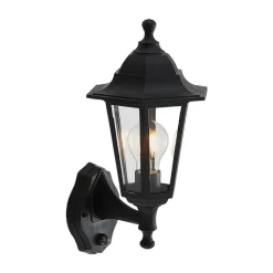 Lindby buitenwandlamp Nane, sensor, lantaarn, zeewaterbestendig