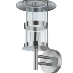 Lindby buitenwandlamp Noemi, grijs, roestvrij staal, 32cm