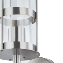 Lindby buitenwandlamp Noemi, grijs, roestvrij staal, 32cm