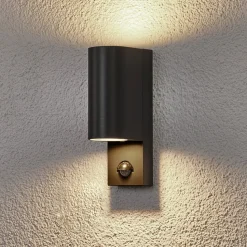 Lindby buitenwandlamp Palina, sensor, IP44, antraciet