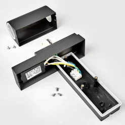 Lindby buitenwandlamp Palina, sensor, IP44, antraciet