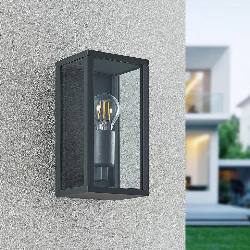 Lindby buitenwandlamp Peldar, helder, 1-lamp, 26cm, metaal