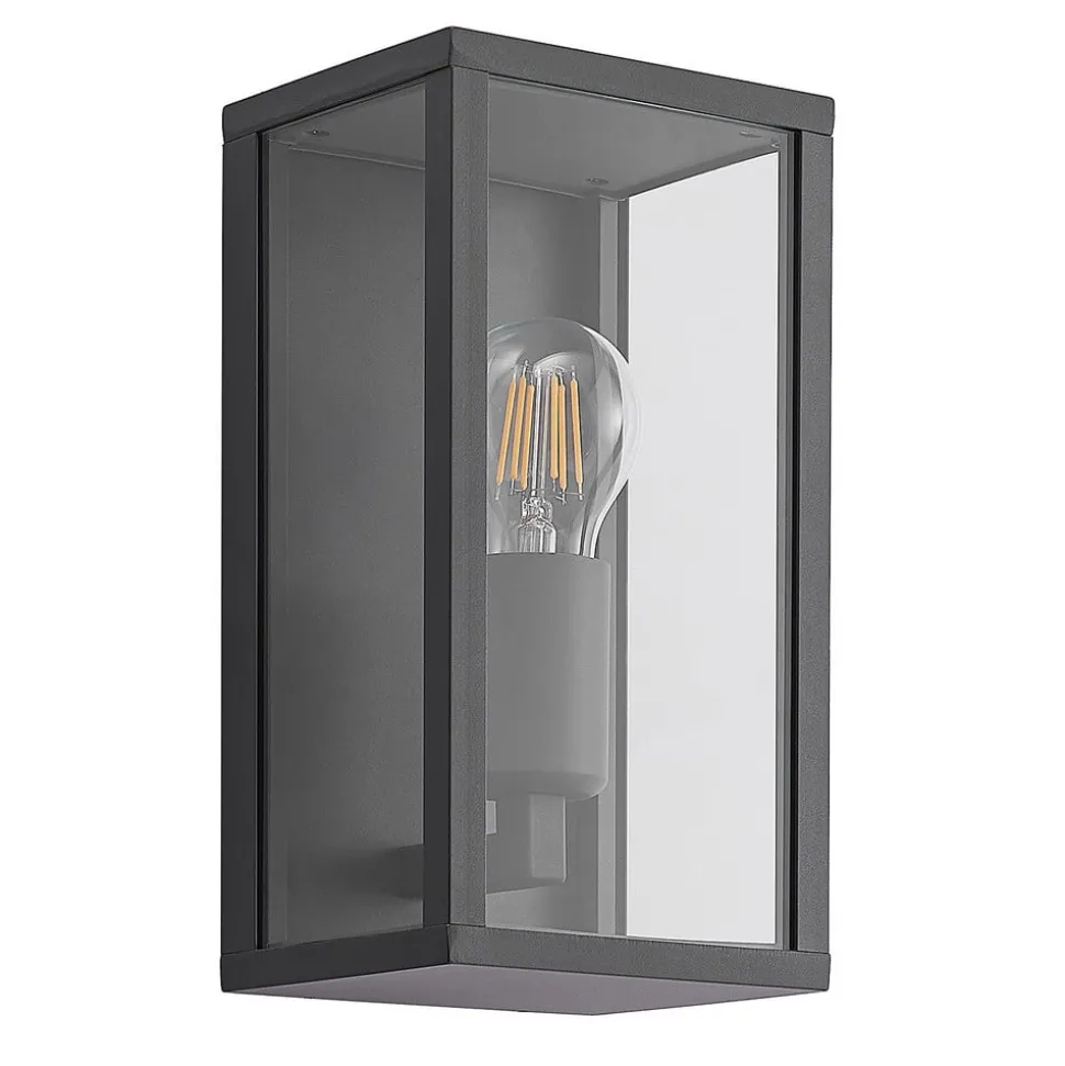 Lindby buitenwandlamp Peldar, helder, 1-lamp, 26cm, metaal