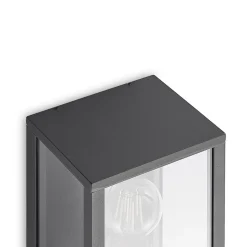 Lindby buitenwandlamp Peldar, helder, 1-lamp, 26cm, metaal