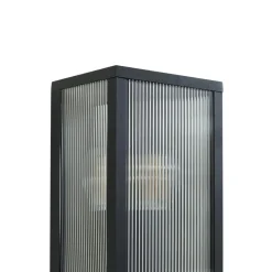 Lindby buitenwandlamp Peldar, 26 cm, geribbeld, IP44, E27