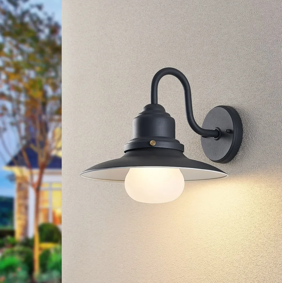 Lindby buitenwandlamp Roisin, antraciet, metaal, 31 cm