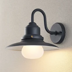 Lindby buitenwandlamp Roisin, antraciet, metaal, 31 cm