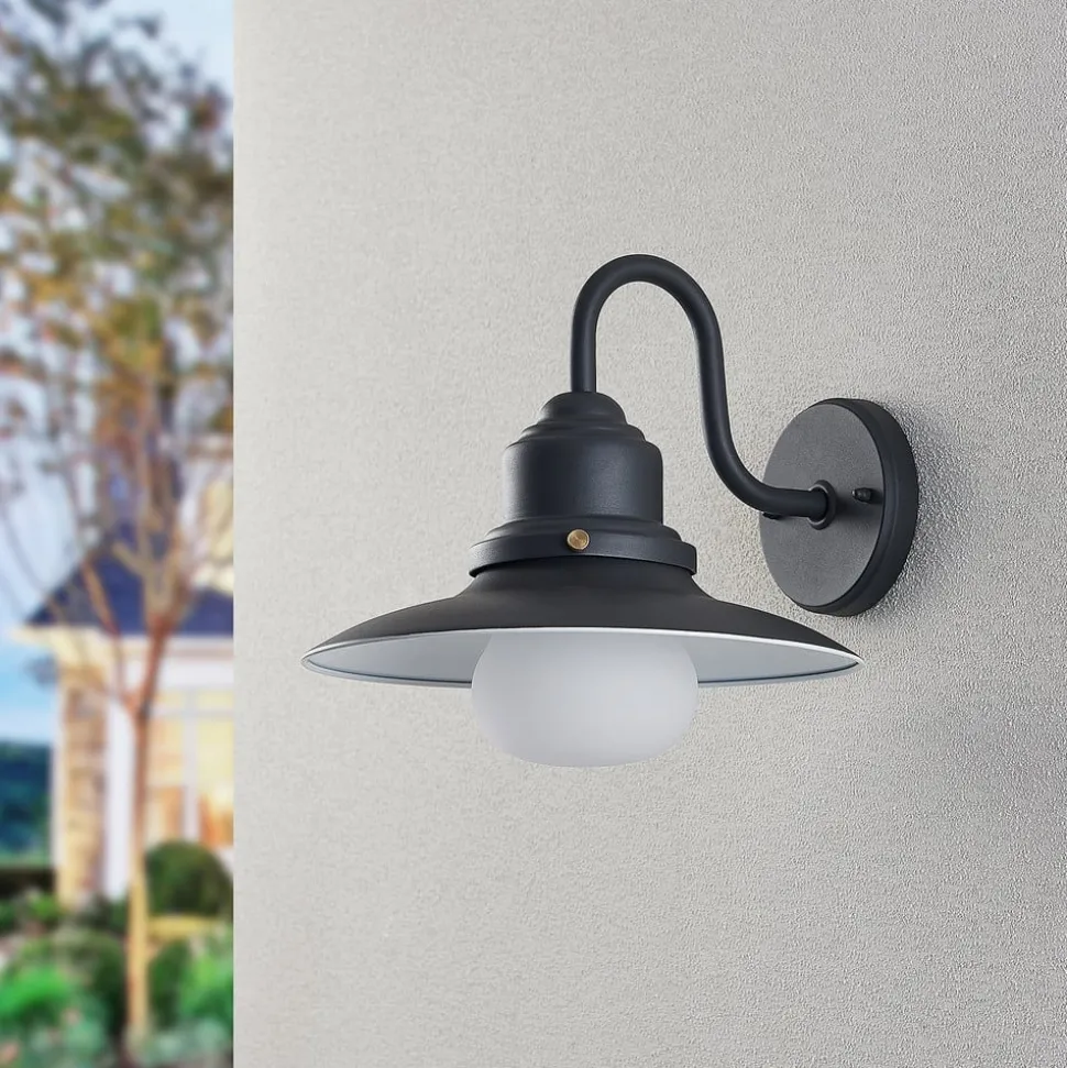 Lindby buitenwandlamp Roisin, antraciet, metaal, 31 cm