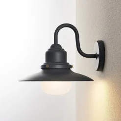 Lindby buitenwandlamp Roisin, antraciet, metaal, 31 cm