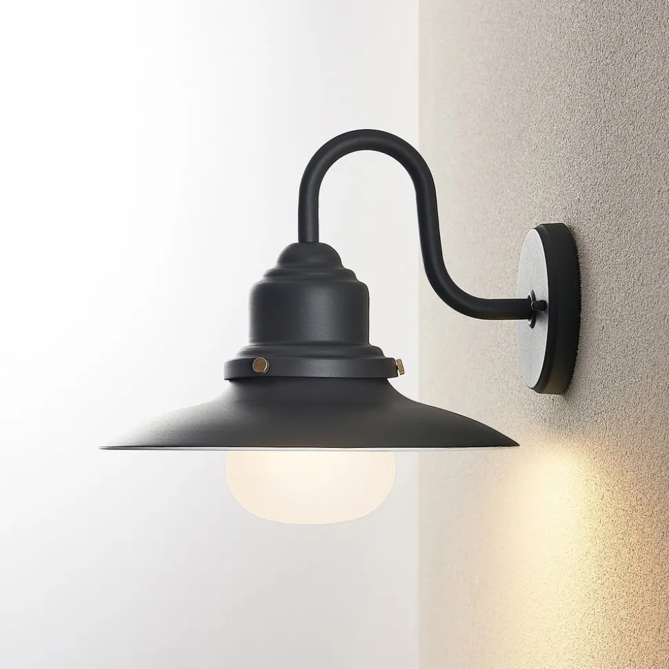 Lindby buitenwandlamp Roisin, antraciet, metaal, 31 cm