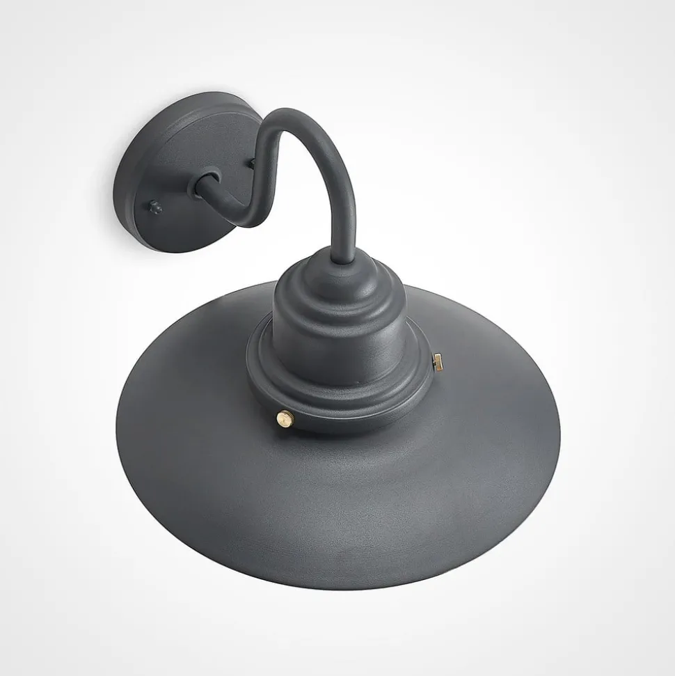 Lindby buitenwandlamp Roisin, antraciet, metaal, 31 cm