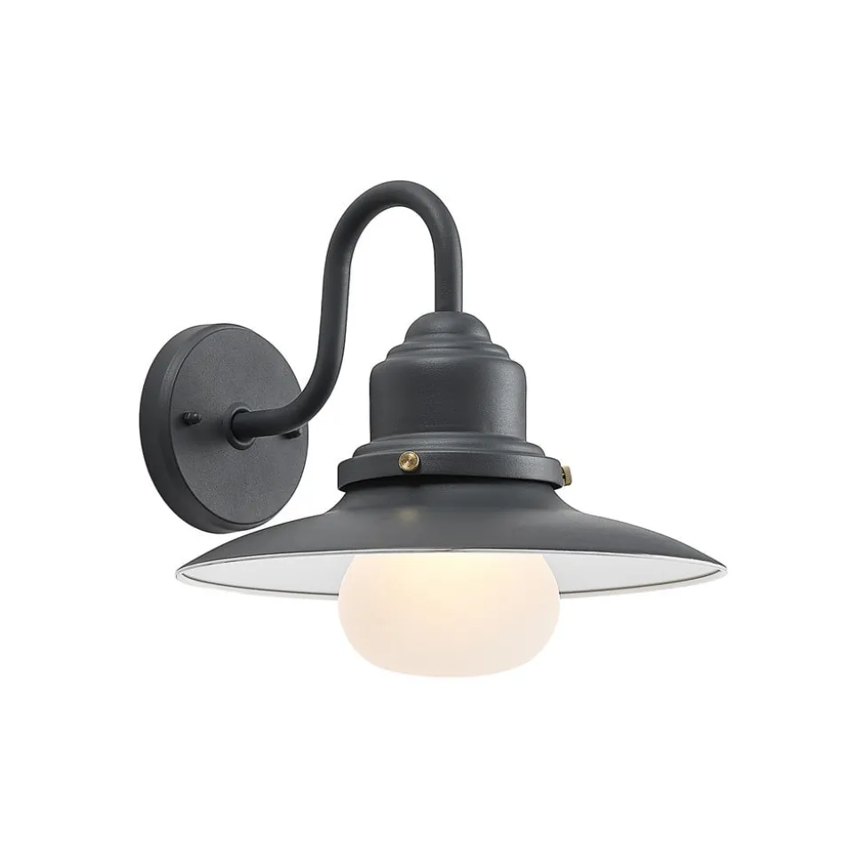Lindby buitenwandlamp Roisin, antraciet, metaal, 31 cm