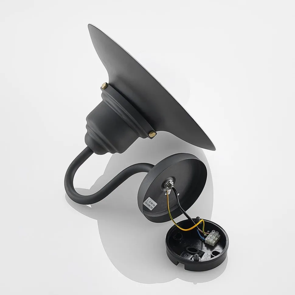 Lindby buitenwandlamp Roisin, antraciet, metaal, 31 cm