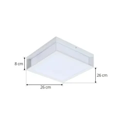 Lindby buitenwandlamp Sivana, wit, aluminium, 26 cm x 26 cm