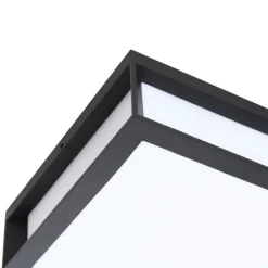 Lindby buitenwandlamp Sivana, zwart, aluminium, 26 cm x 26 cm