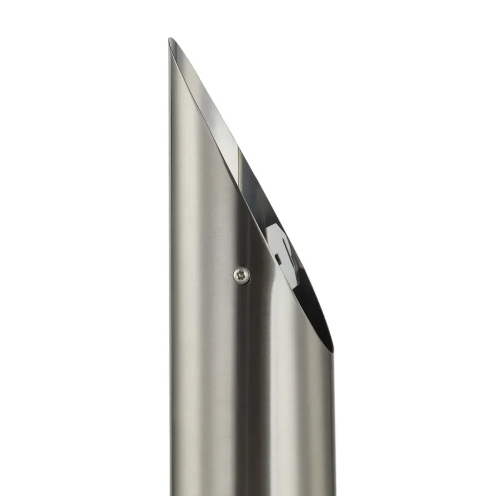 Lindby buitenwandlamp Statius, grijs, roestvrij staal, sensor