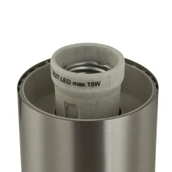 Lindby buitenwandlamp Statius, grijs, roestvrij staal, sensor