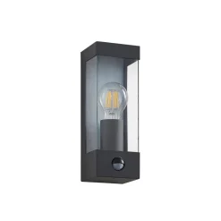 Lindby buitenwandlamp Tilian, sensor, hoogte 25 cm, antraciet