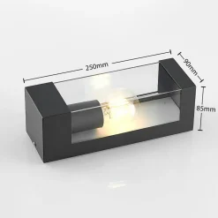 Lindby buitenwandlamp Tilian, hoogte 25 cm, antraciet, staal