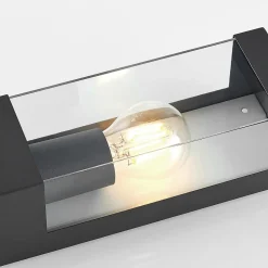 Lindby buitenwandlamp Tilian, hoogte 25 cm, antraciet, staal