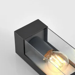 Lindby buitenwandlamp Tilian, hoogte 25 cm, antraciet, staal