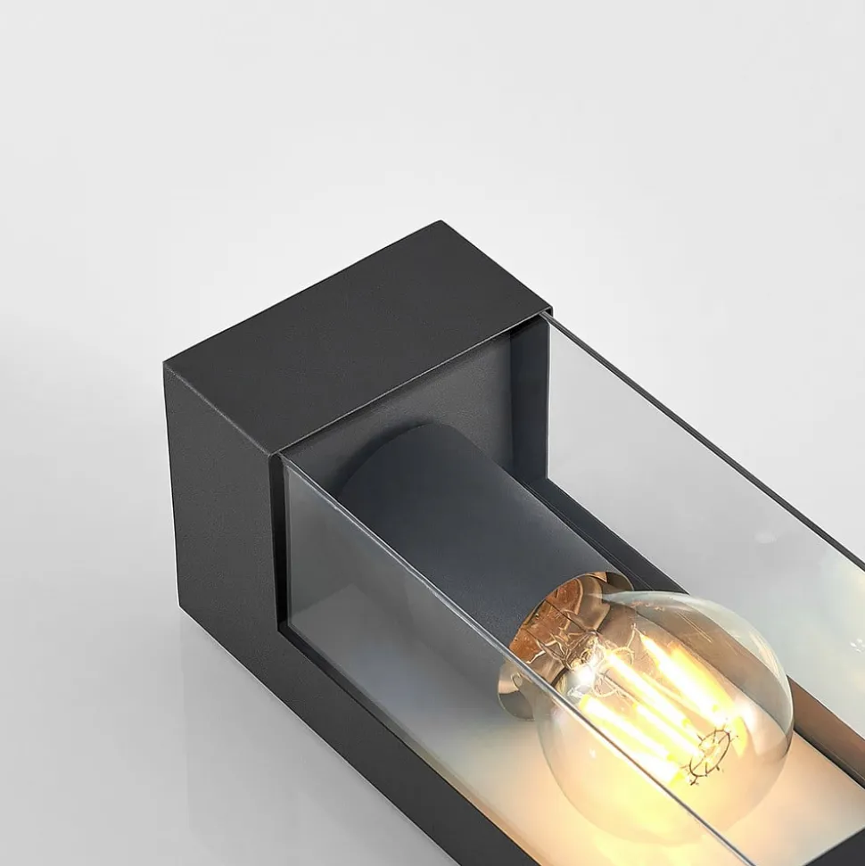 Lindby buitenwandlamp Tilian, hoogte 25 cm, antraciet, staal